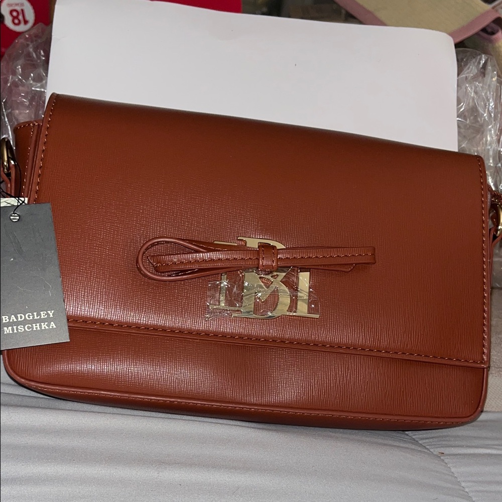 Badgley Mischka Burgundy Crossbody Bag.